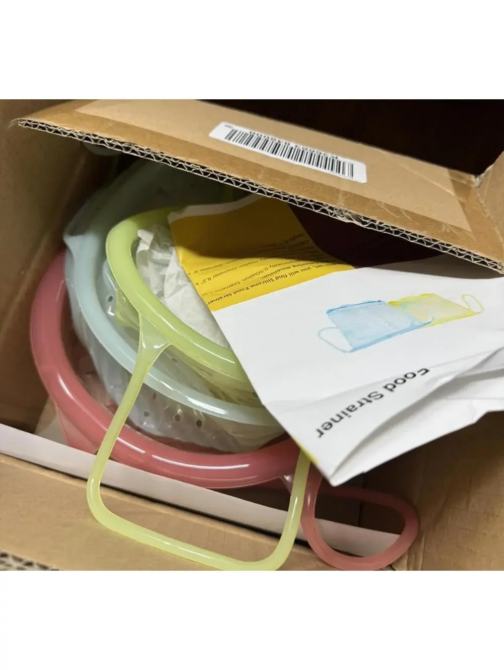 Prepology 3-Piece Collapsible Silicone Strainer Set Multicolor Brand New